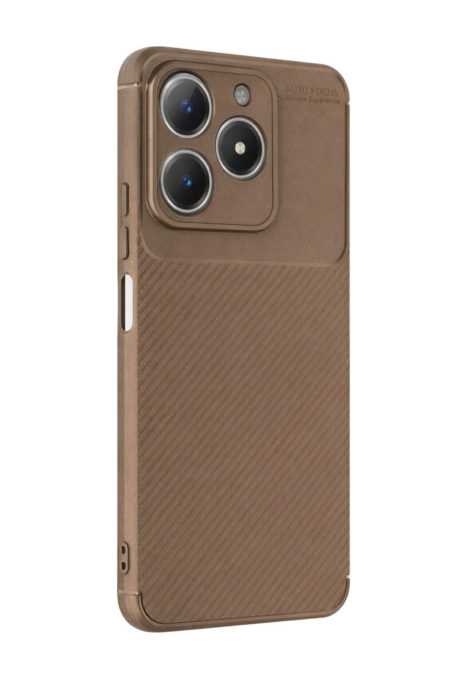 Realme C61 Uyumlu Kılıf Auto Focus Karbon Kapak - Kahverengi Belirtilmemiş