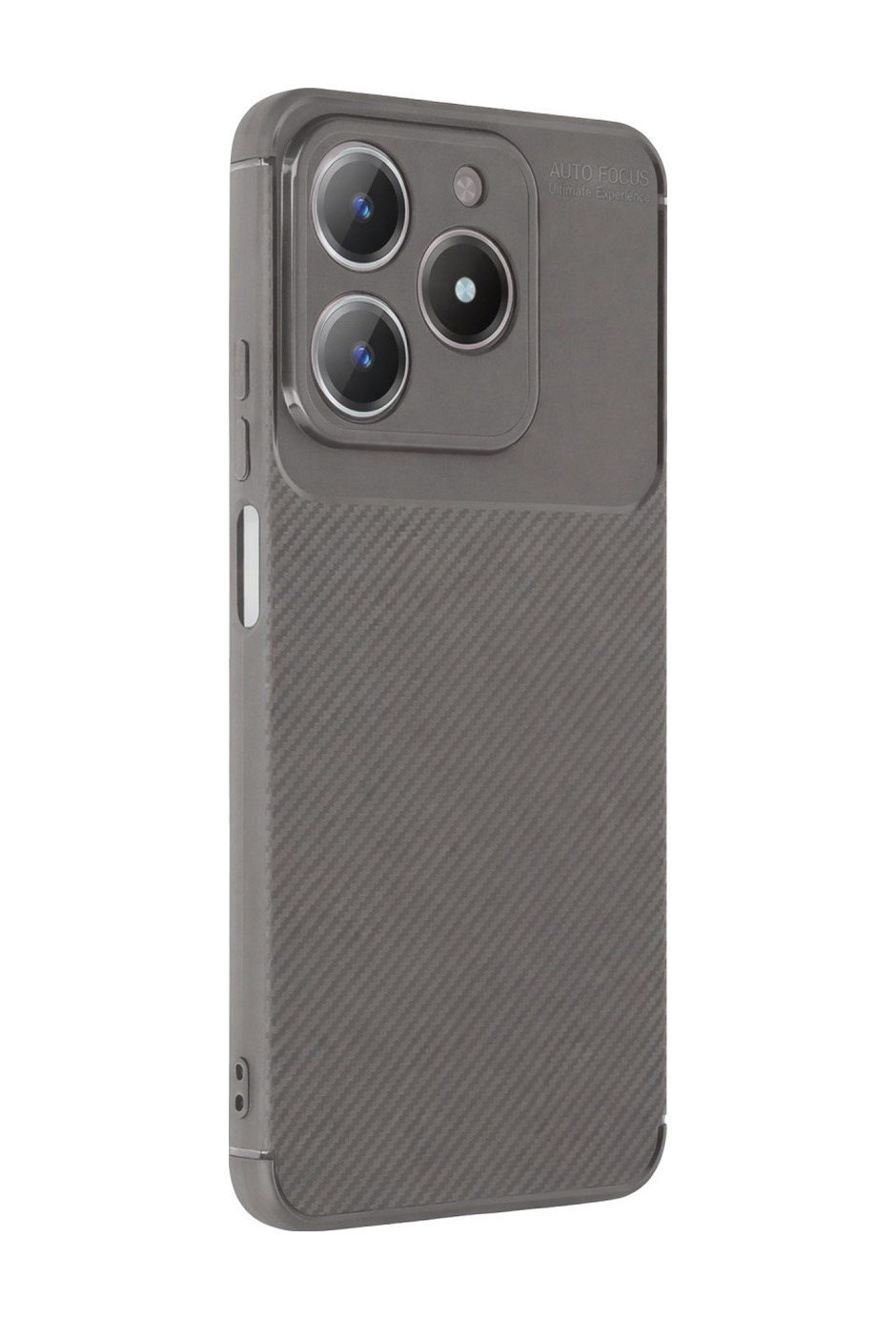 Realme C61 Uyumlu Kılıf Auto Focus Karbon Kapak - Gri Belirtilmemiş