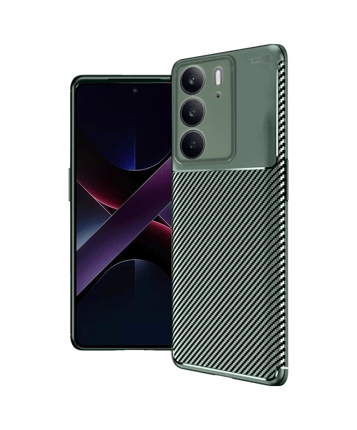Realme C75 4g Uyumlu Auto Focus Karbon Kapak - Koyu Yeşil Belirtilmemiş
