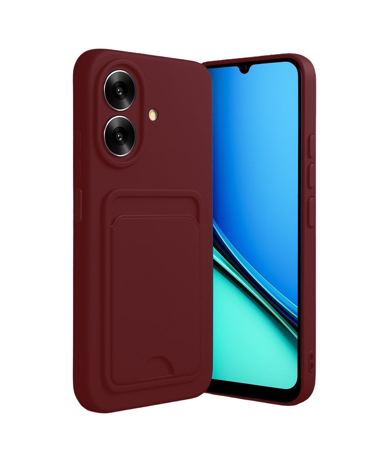 Realme Note 60 Uyumlu Kelvin Kartvizitli Silikon - Bordo Belirtilmemiş