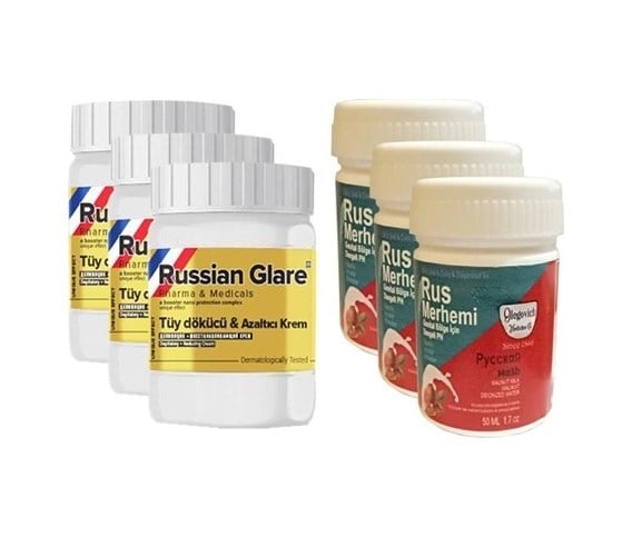 Rus Merhemi Hintohu Rus Merhemi Tüy Dökücü 50 Ml 3 Adet + Genital Bölge Rus Merhemi 50 Ml 3 Adet - 000031kı