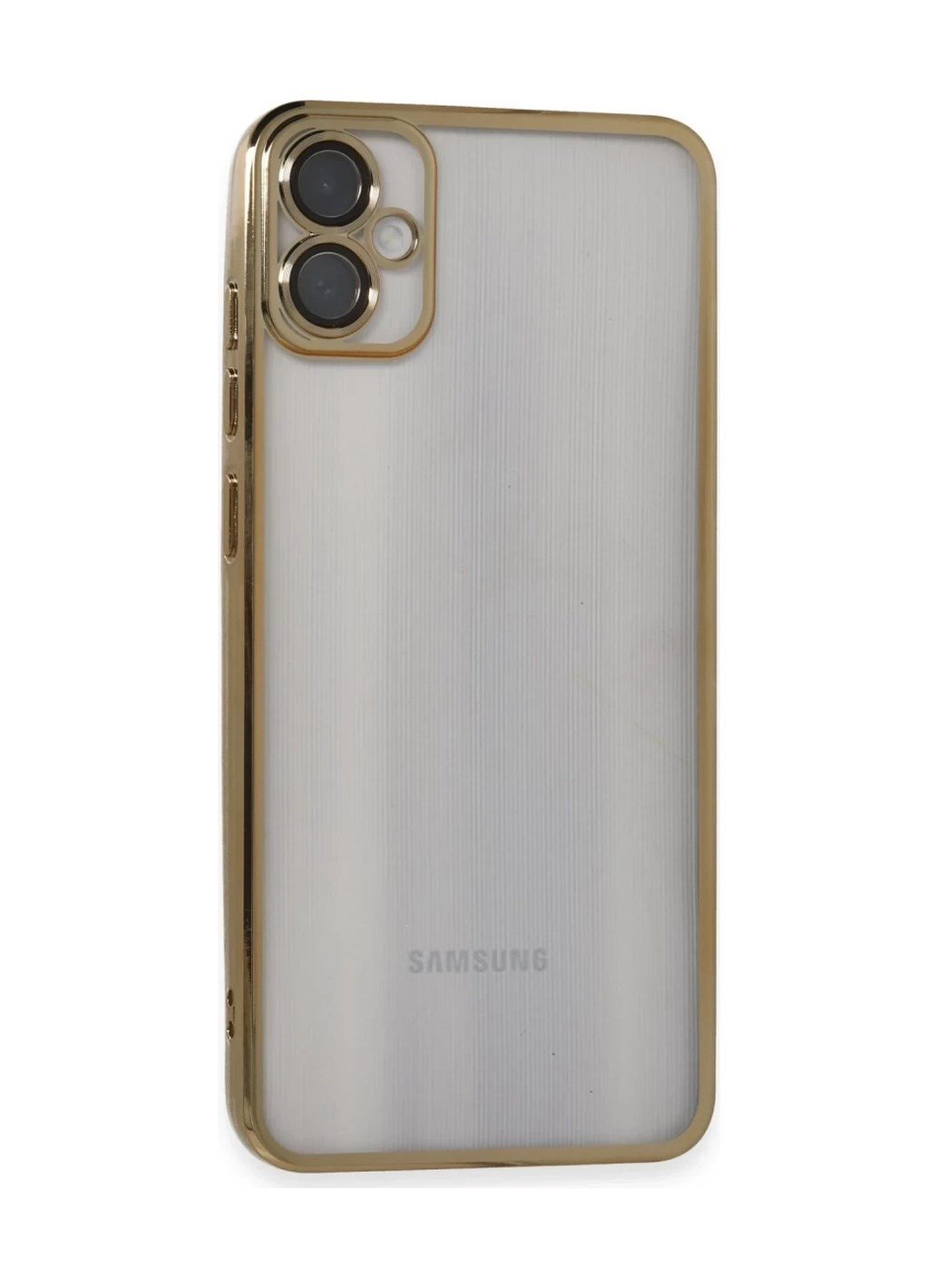 Samsung Galaxy A05 Uyumlu Kılıf Lensli Silikon - Gold Belirtilmemiş