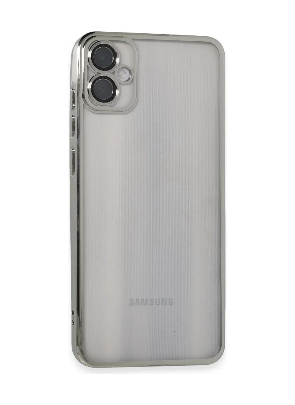 Samsung Galaxy A05 Uyumlu Kılıf Lensli Silikon - Gümüş Belirtilmemiş