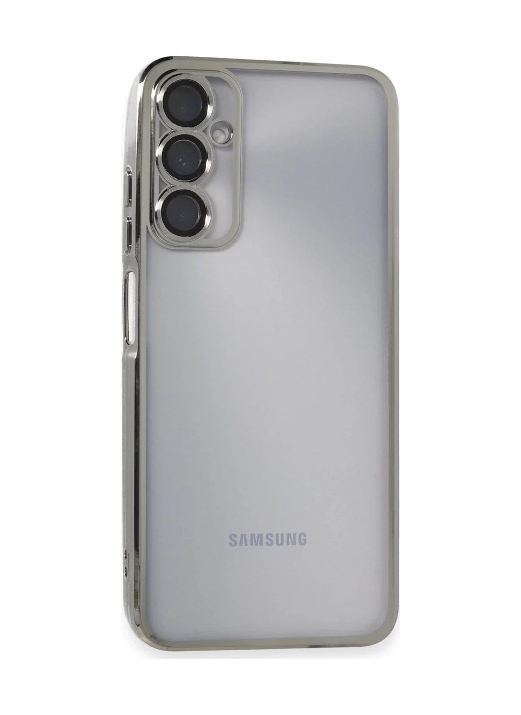 Samsung Galaxy A05s Uyumlu Kılıf Lensli Silikon - Gümüş Belirtilmemiş