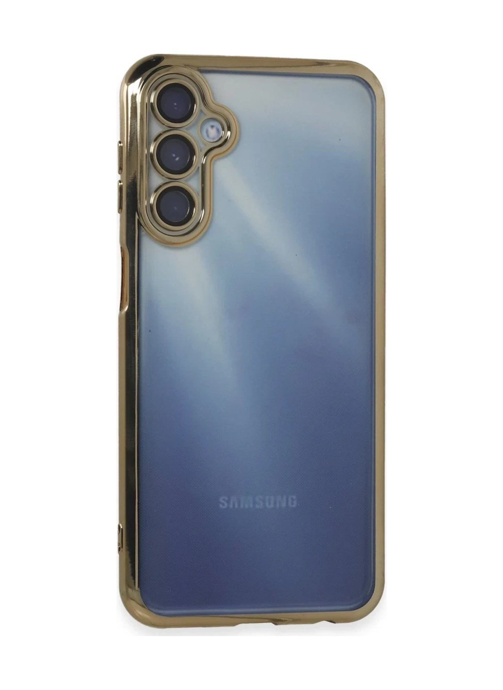 Samsung Galaxy A35 5g Uyumlu Kılıf Lensli Silikon - Gold Belirtilmemiş