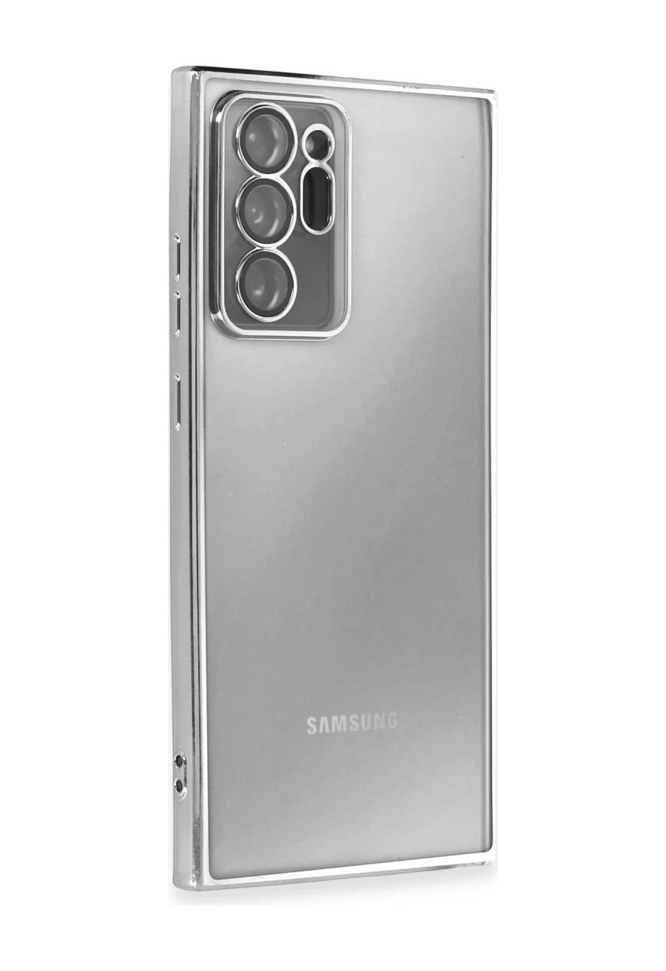 Samsung Galaxy Note 20 Ultra Uyumlu Kılıf Lensli Silikon - Gümüş Belirtilmemiş