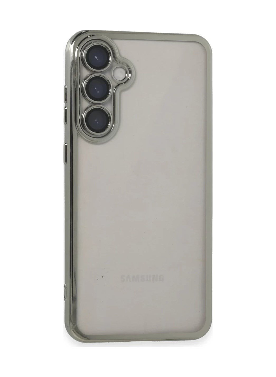 Samsung Galaxy S23 Fe Uyumlu Kılıf Lensli Silikon - Gümüş Belirtilmemiş