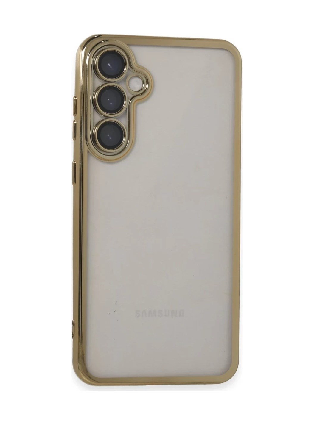 Samsung Galaxy S23 Fe Uyumlu Kılıf Lensli Silikon - Gold Belirtilmemiş
