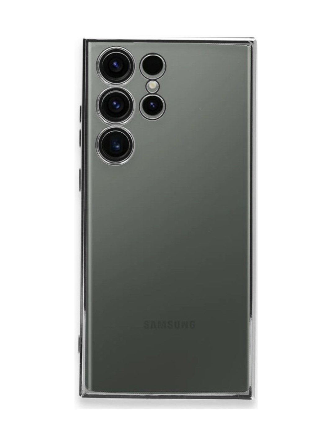 Samsung Galaxy S23 Ultra Uyumlu Kılıf Lensli Silikon - Gümüş Belirtilmemiş