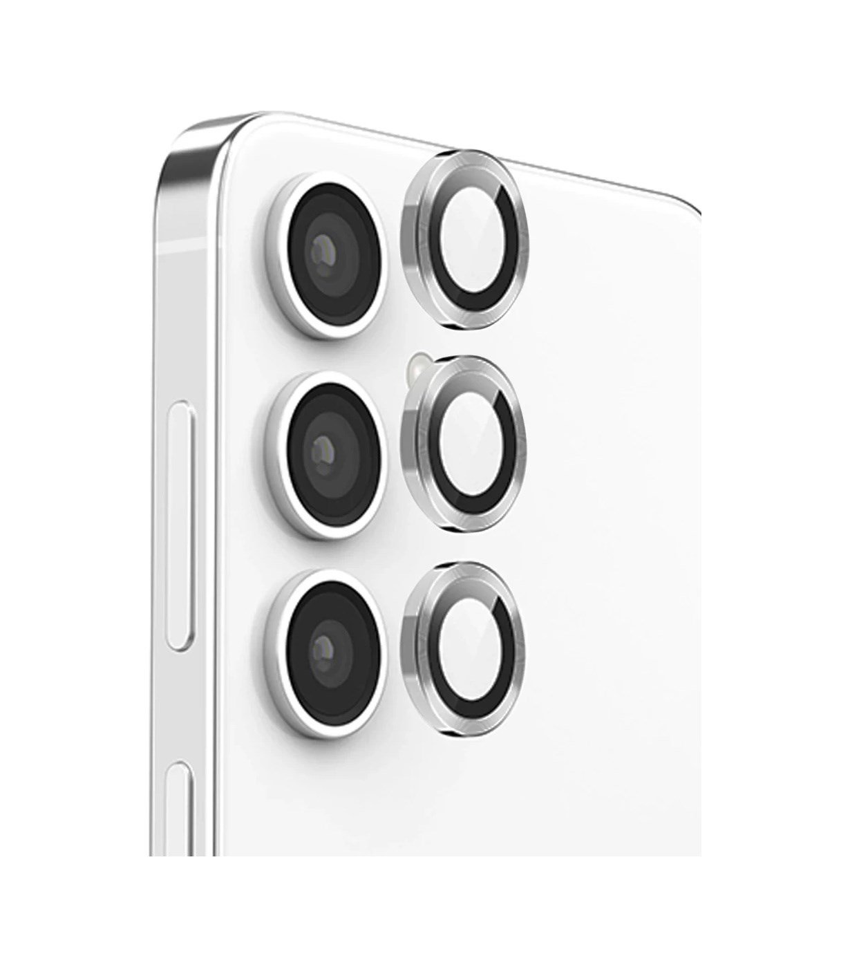 Samsung Galaxy S24 Fe Uyumlu Raze Metal Kamera Lens - Gri