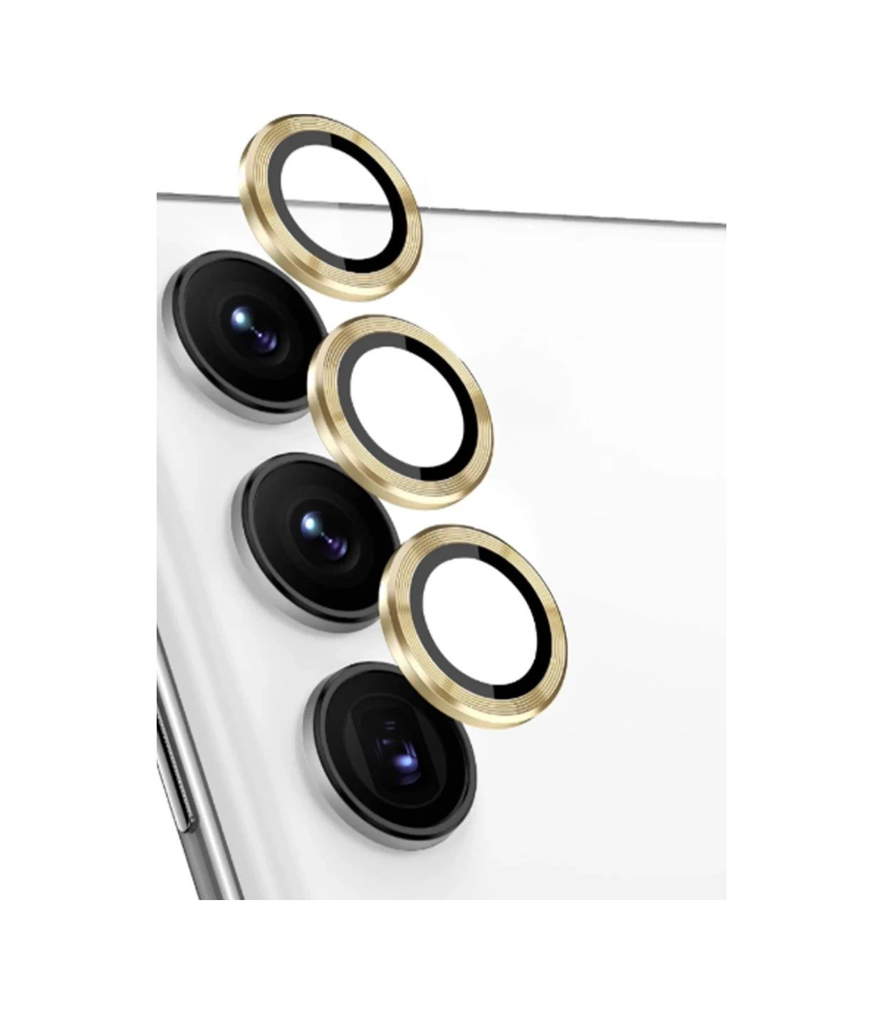 Samsung Galaxy S24 Fe Uyumlu Raze Metal Kamera Lens - Sarı