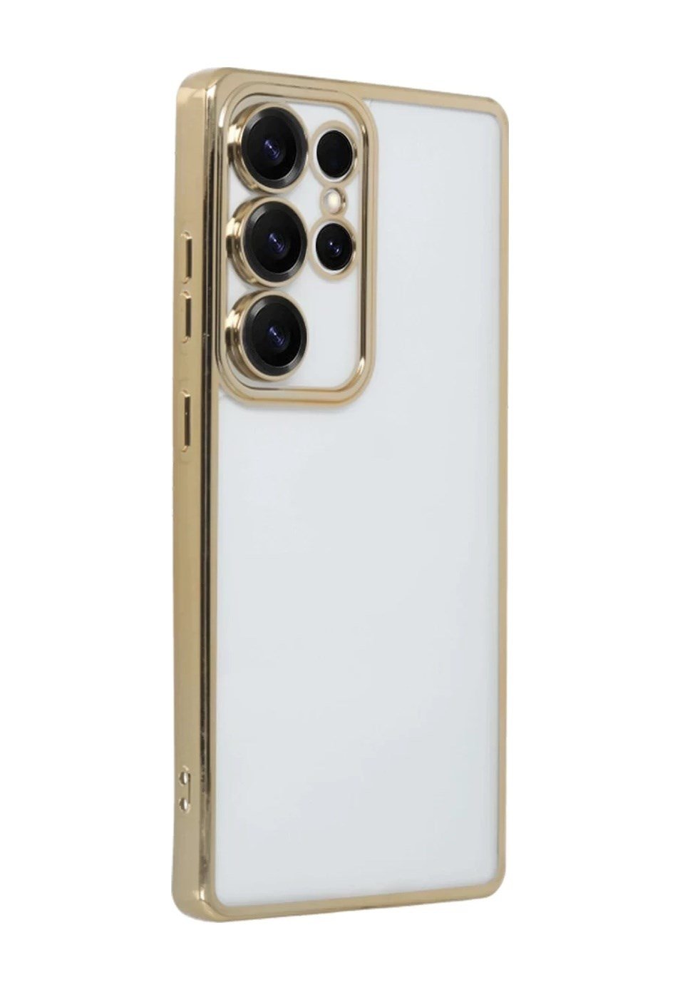 Samsung Galaxy S25 Ultra Uyumlu Kılıf Lensli Silikon - Gold Belirtilmemiş