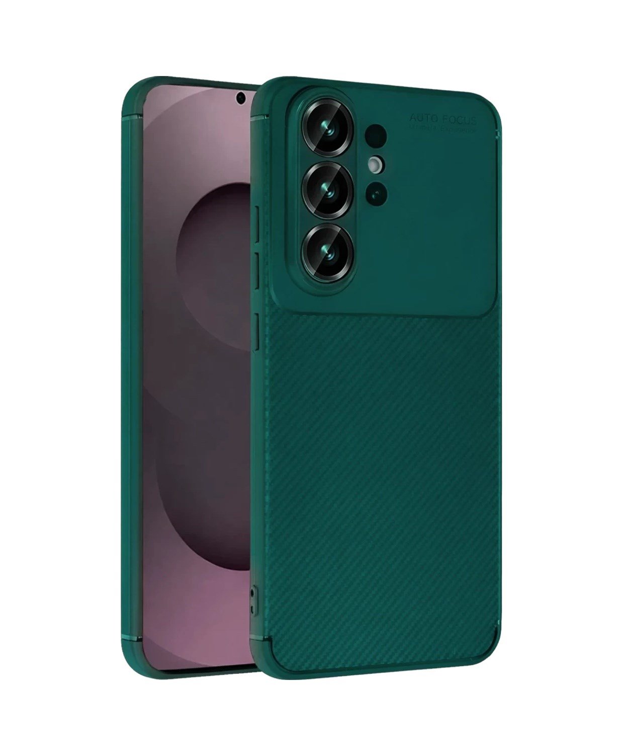 Samsung Galaxy S26 Ultra Uyumlu Auto Focus Karbon Kapak - Koyu Yeşil Belirtilmemiş