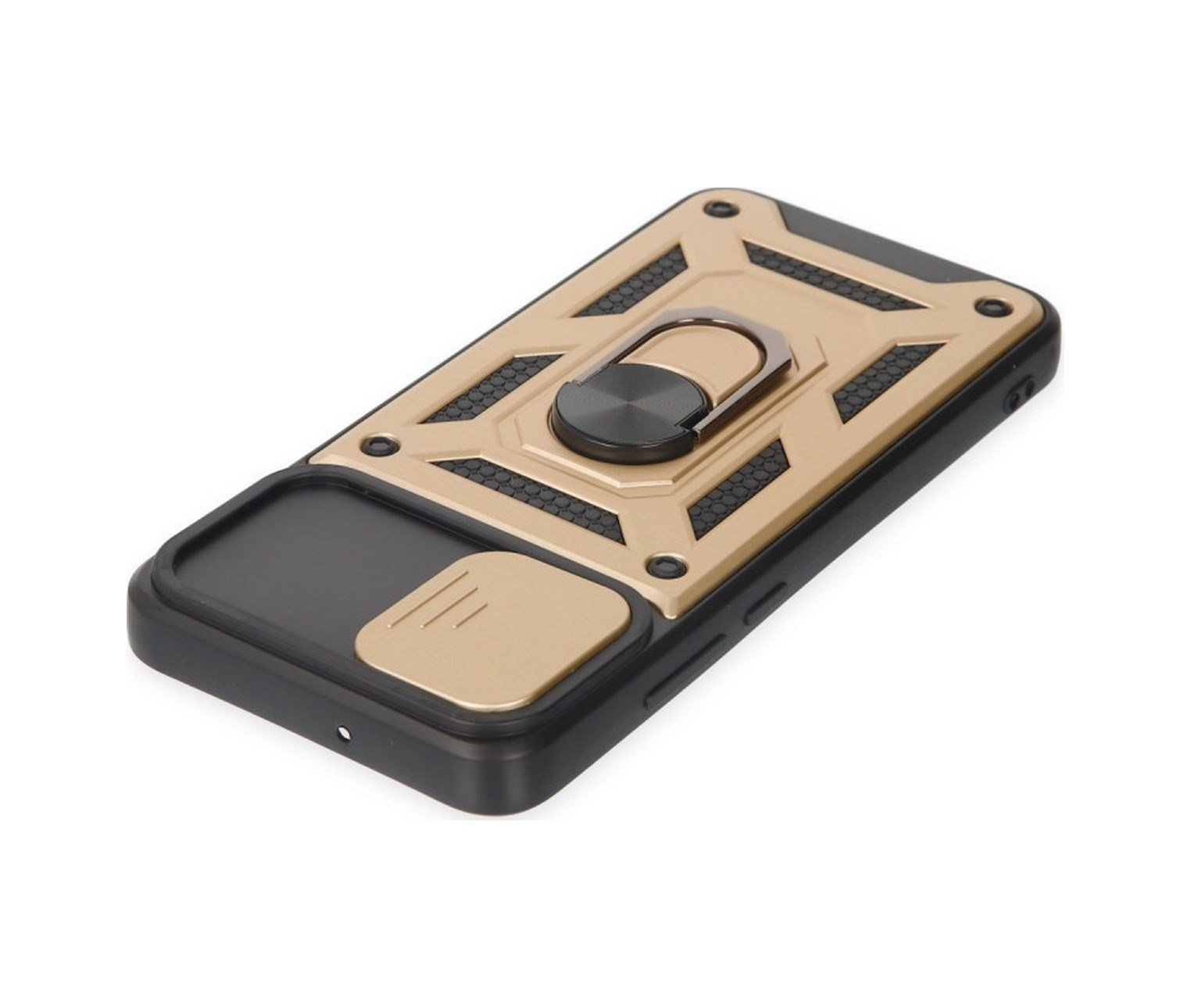 Samsung Galaxy Uyumlu   A03 Kılıf Pars Lens Yüzüklü Silikon - Gold Belirtilmemiş