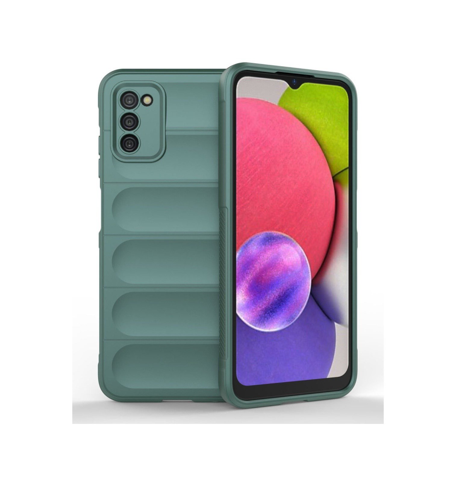 Samsung Galaxy Uyumlu   A03s Kılıf Optimum Silikon - Koyu Yeşil Belirtilmemiş