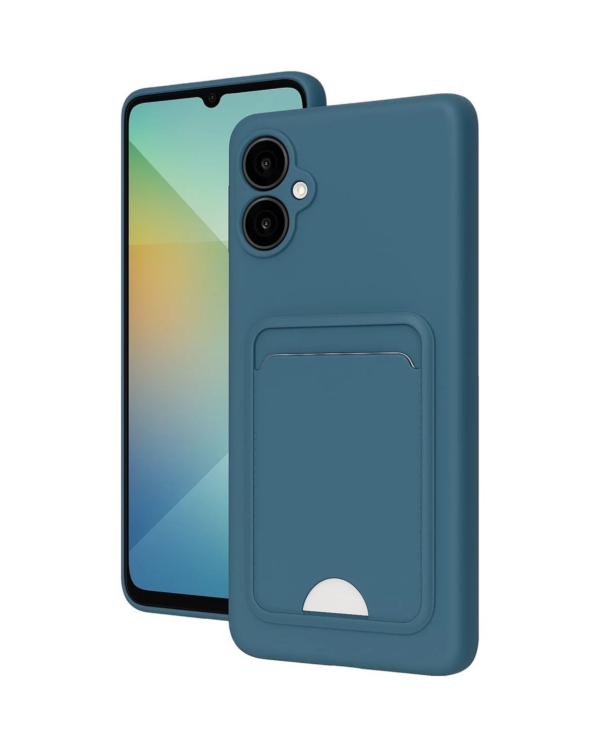 Samsung Galaxy Uyumlu A06 Uyumlu Kılıf Kelvin Kartvizitli Silikon - Mavi Belirtilmemiş