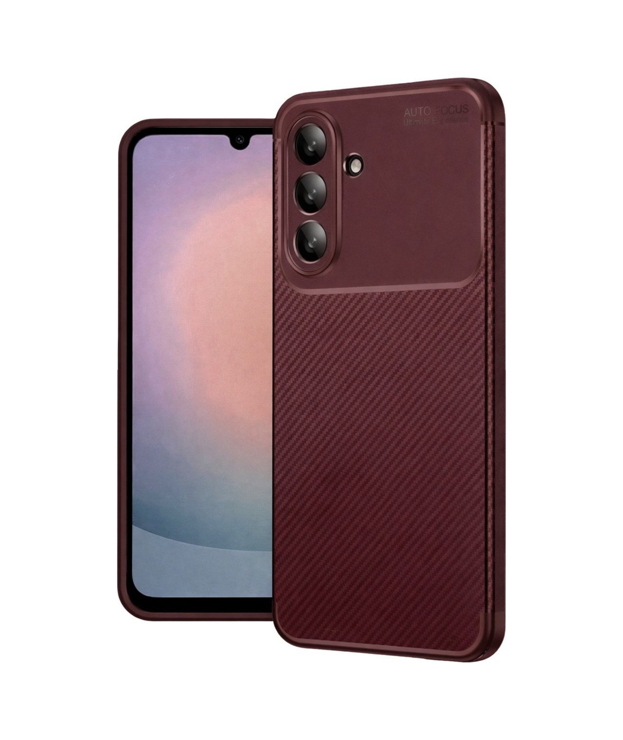 Samsung Galaxy Uyumlu   A26 Kılıf Auto Focus Karbon Kapak - Bordo Belirtilmemiş