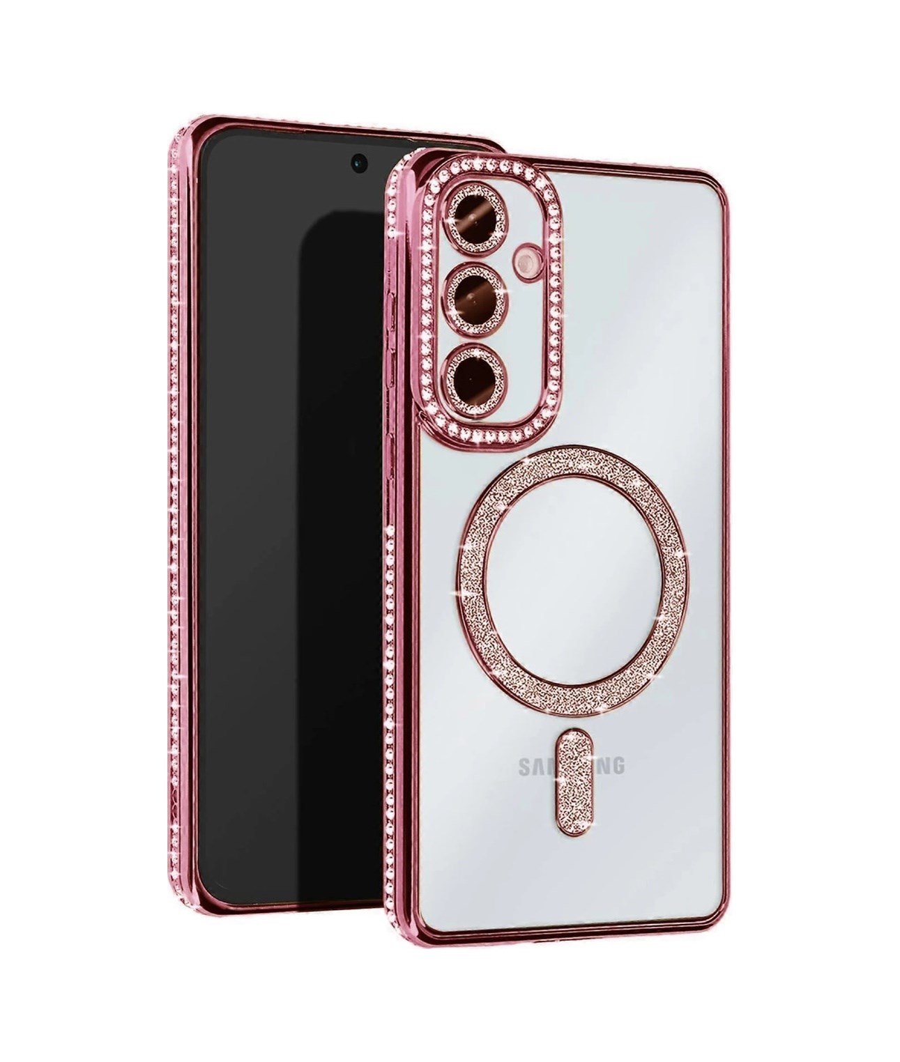 Samsung Galaxy Uyumlu   A55 5g Joke Simli Magneticsafe Kılıf - Pembe Belirtilmemiş