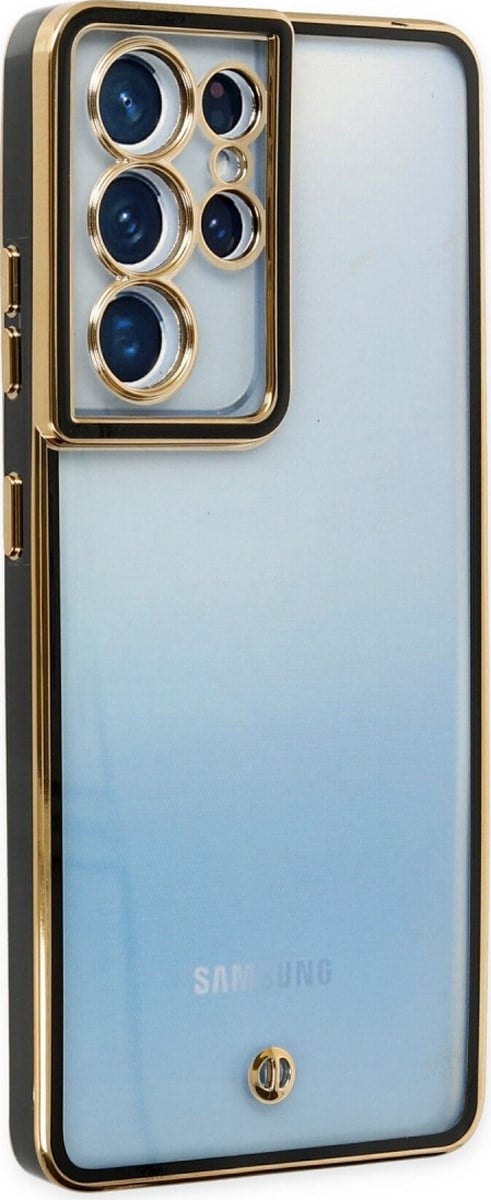 Samsung Galaxy Uyumlu   S21 Ultra Kılıf Liva Lens Silikon - Siyah Belirtilmemiş