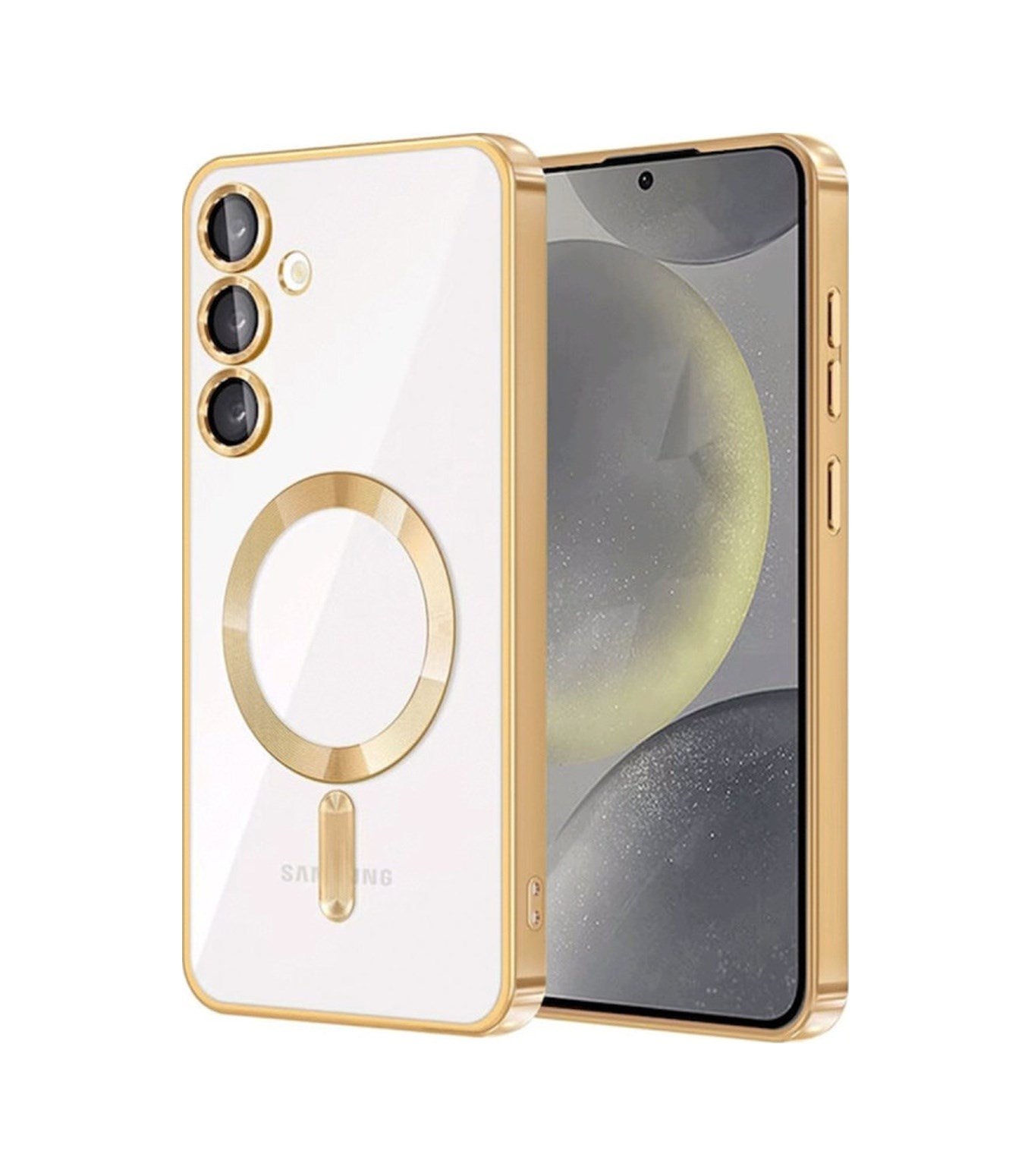 Samsung Galaxy Uyumlu   S23 Plus Kılıf Kross Magneticsafe Kapak - Gold Belirtilmemiş