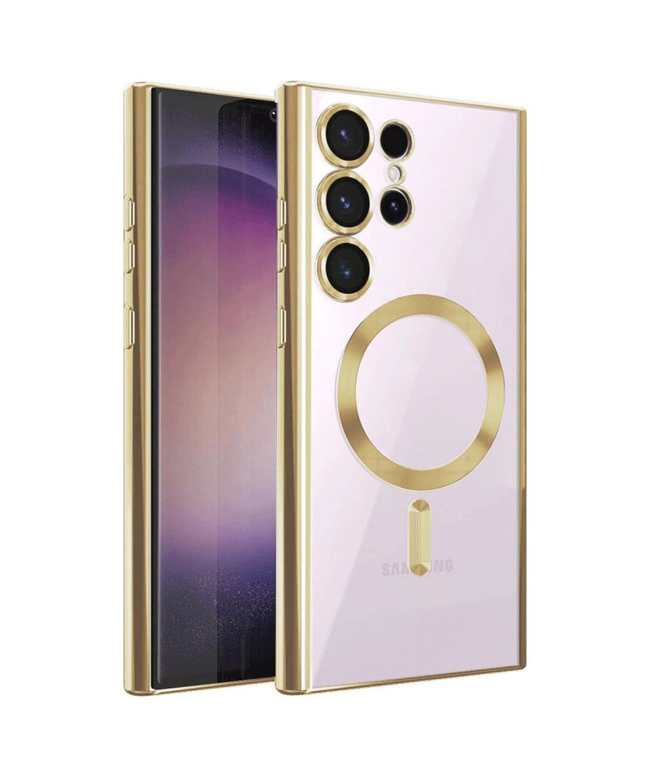 Samsung Galaxy Uyumlu   S24 Ultra Kılıf Kross Magneticsafe Kapak - Gold Belirtilmemiş