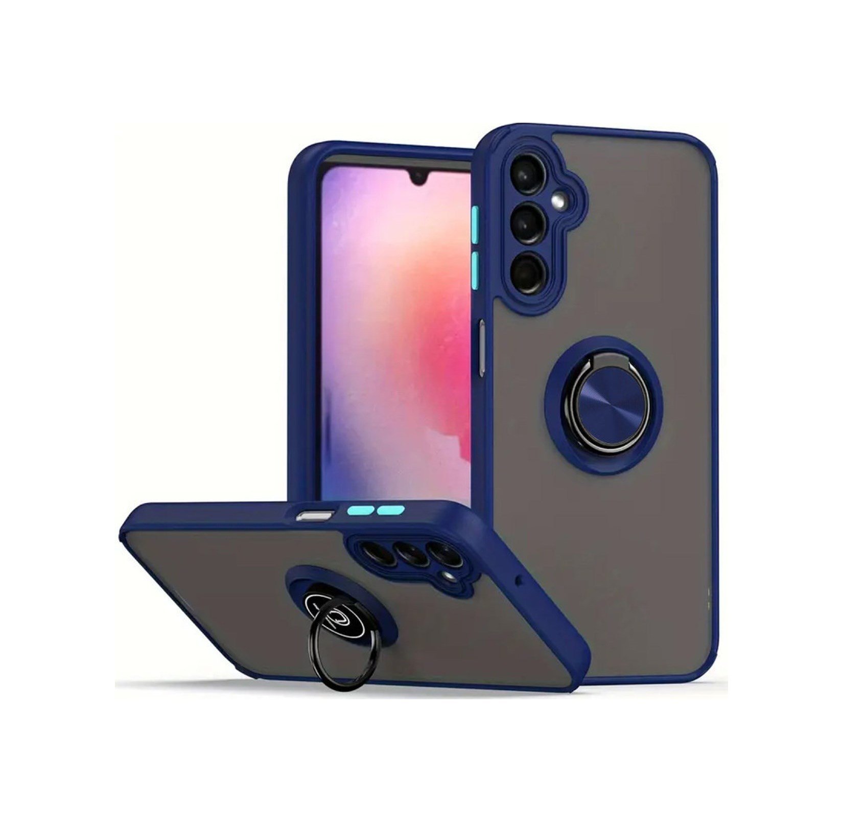 Samsung Galaxy Uyumlu   S25 Plus Kılıf Montreal Yüzüklü Silikon Kapak - Lacivert Belirtilmemiş