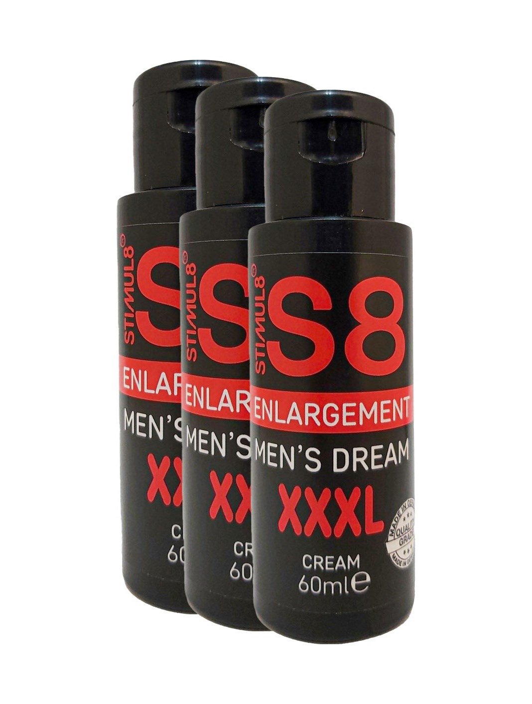 Stımul8 S8 Erkeklere Özeı 3 Adet Xxxlbüyütücü 60 Ml Krem En Boy Ebat Kremi