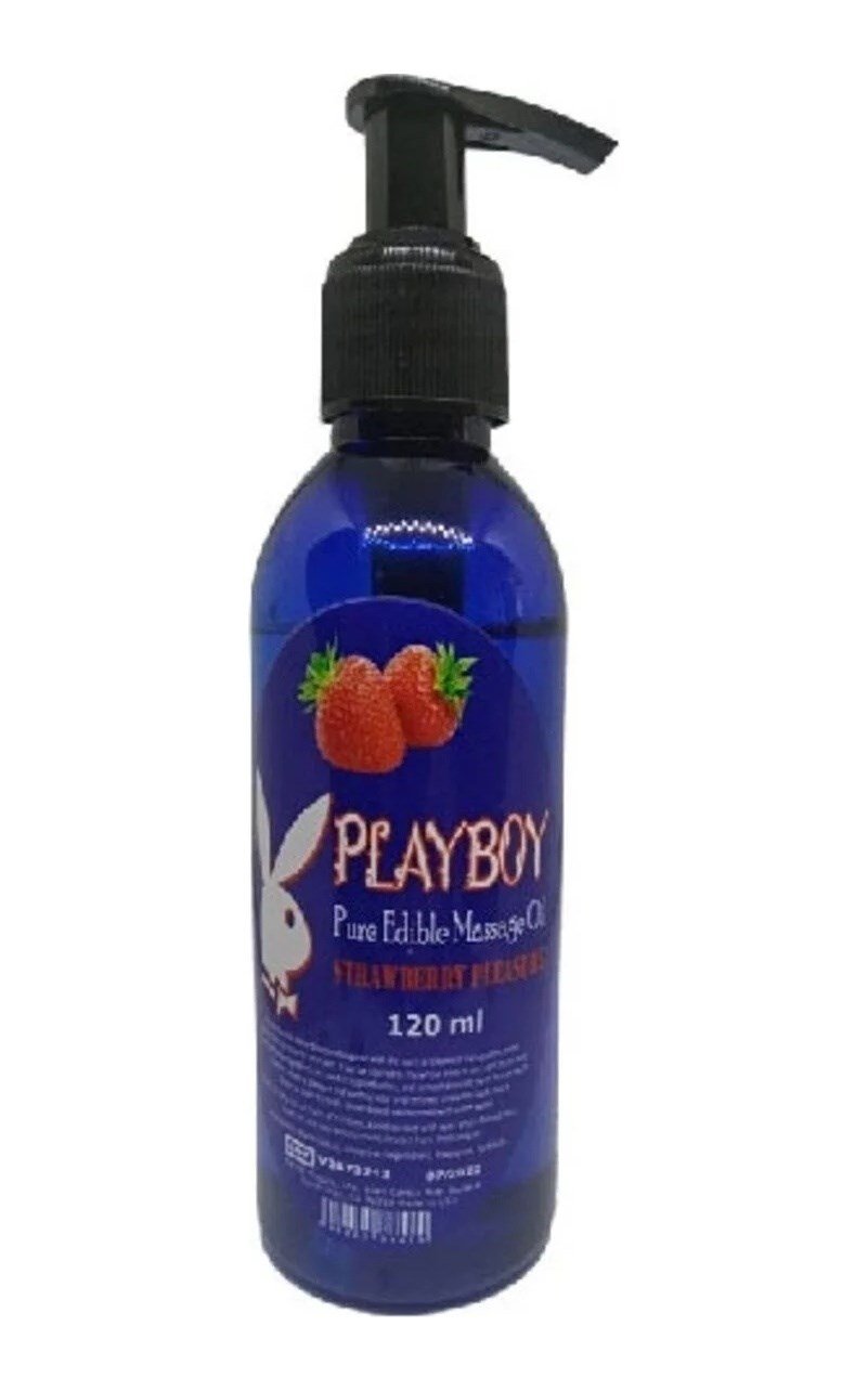 Süper Playboy Pure Edible Çilekli Masaj Yağı Aromalı 120ml - 120ml Pure Edible Massage Oil