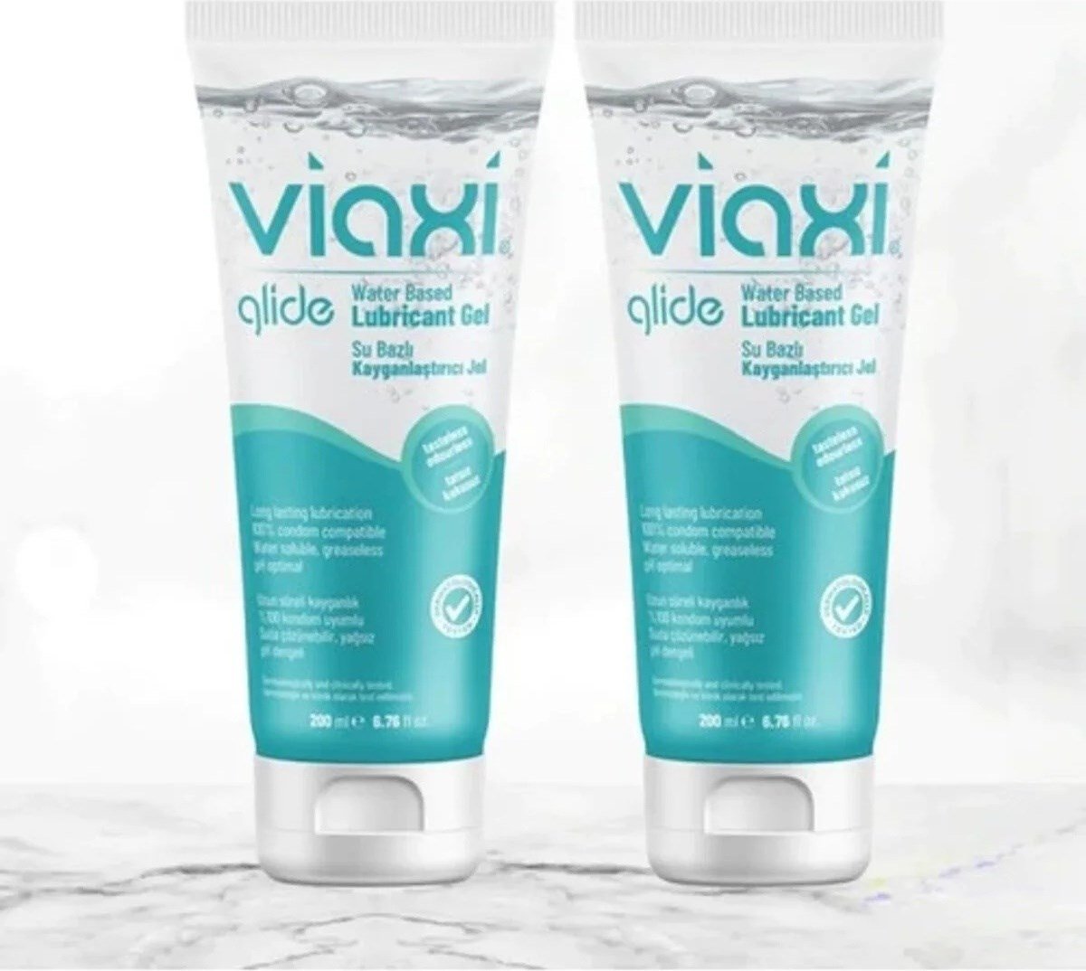 Süper Viaxi Glide Su Bazlı Jel Sade 200 Ml 2li