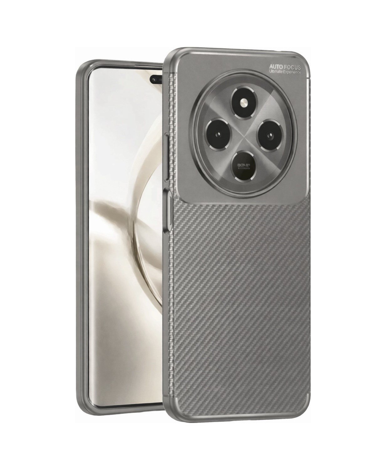 Tecno Spark 30c Uyumlu Kılıf Auto Focus Karbon Kapak - Gri Belirtilmemiş