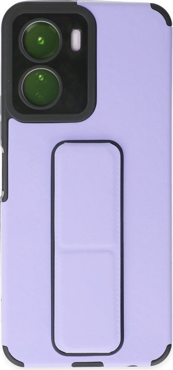 Vivo Y16 Uyumlu Kılıf Mega Standlı Silikon - Lila Belirtilmemiş