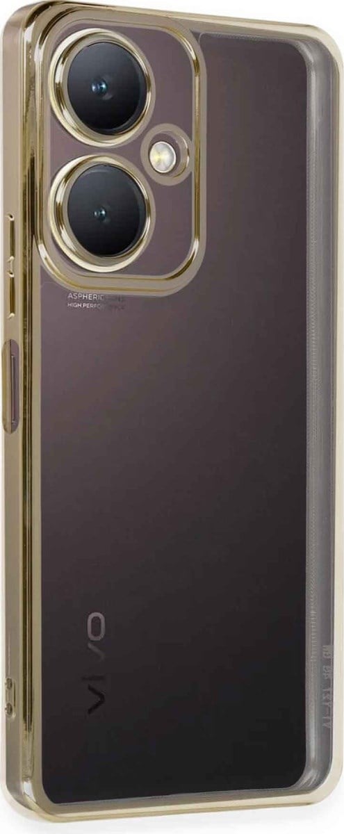 Vivo Y27 Uyumlu Kılıf Lensli Silikon - Gold Belirtilmemiş