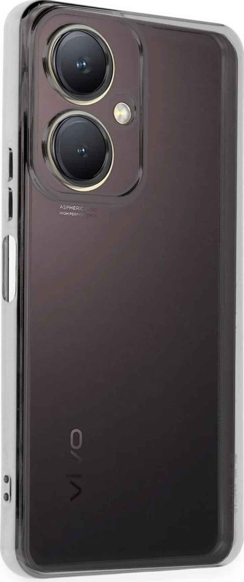 Vivo Y27 Uyumlu Kılıf Lensli Silikon - Gümüş Belirtilmemiş