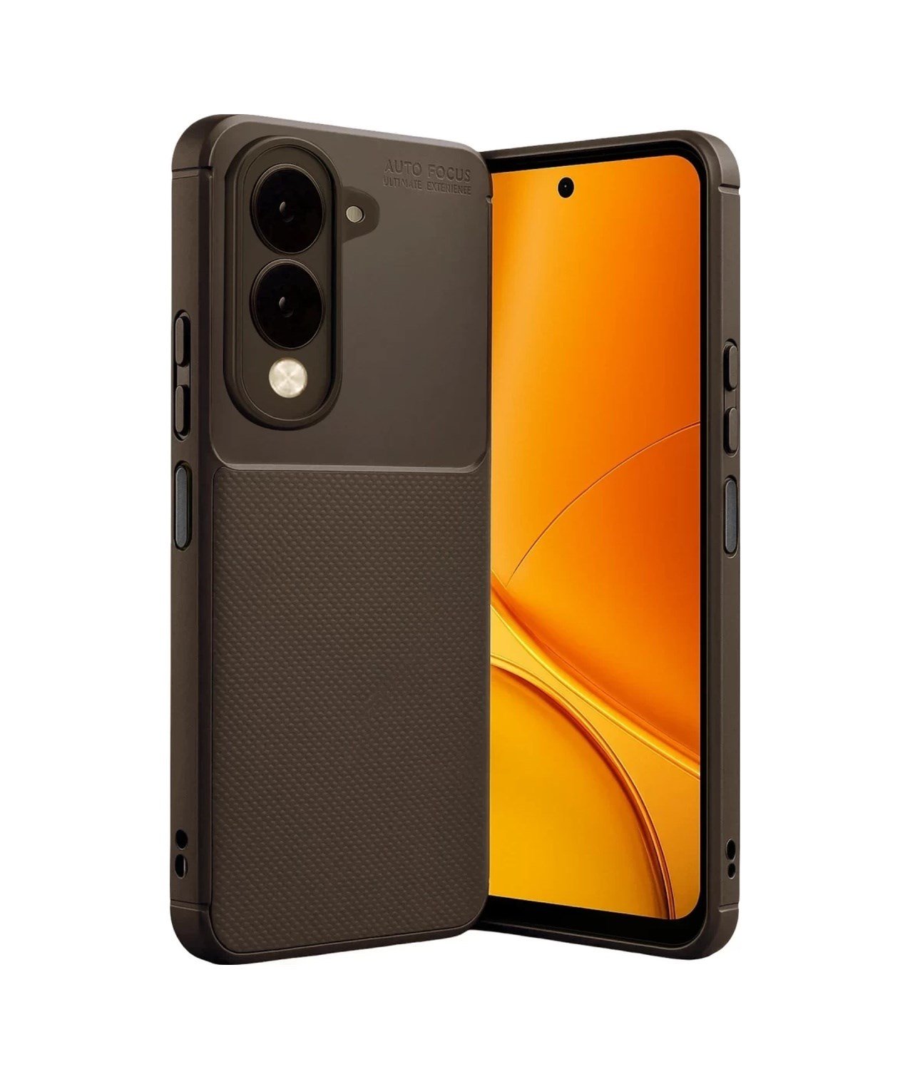 Vivo Y29s Uyumlu Auto Focus Karbon Kapak - Kahverengi Belirtilmemiş