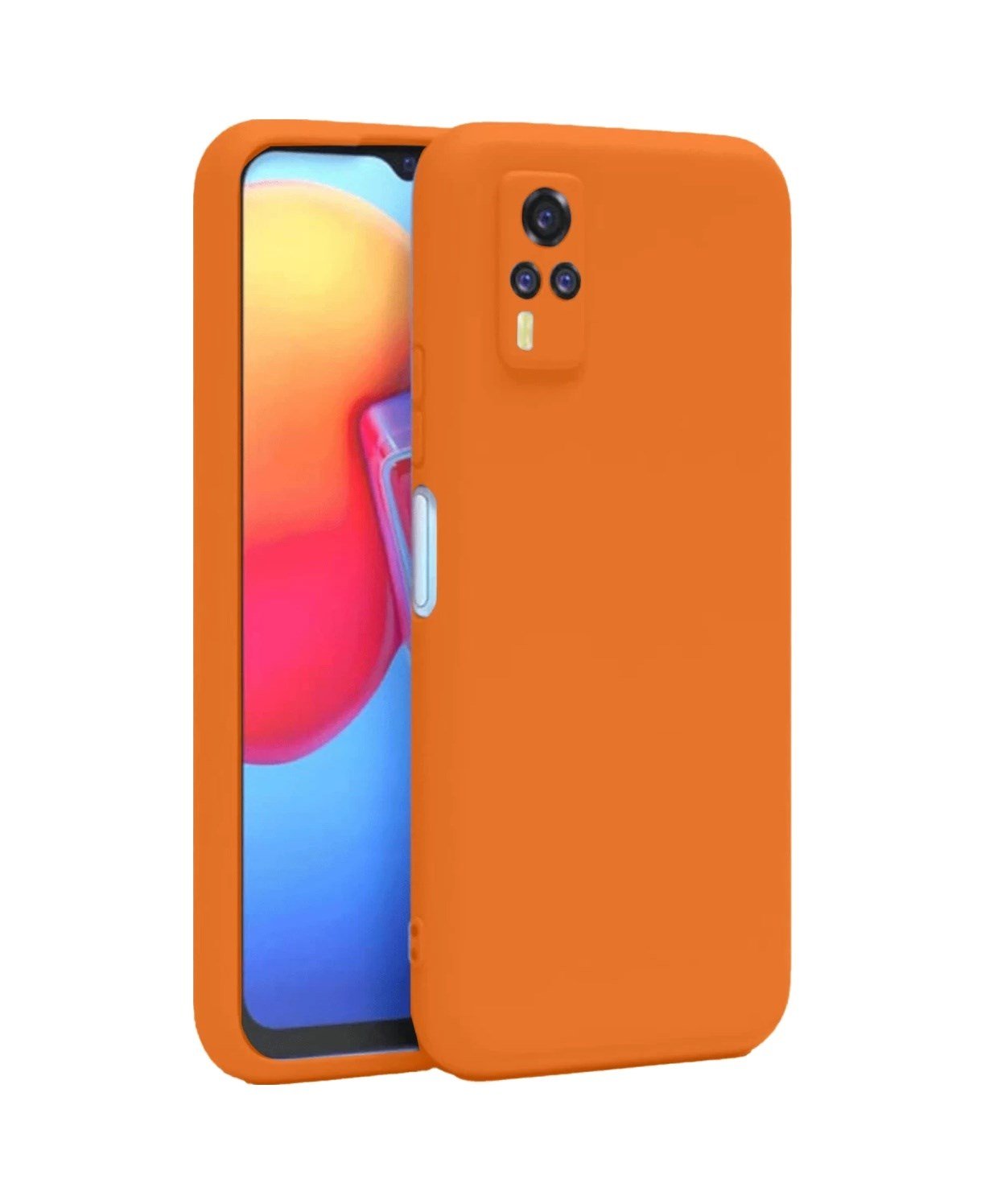 Vivo Y53s Uyumlu Kılıf Nano İçi Kadife Silikon - Turuncu Belirtilmemiş