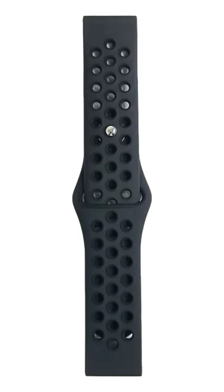 Watch 20mm Uyumlu Spor Delikli Kordon - Siyah-füme -