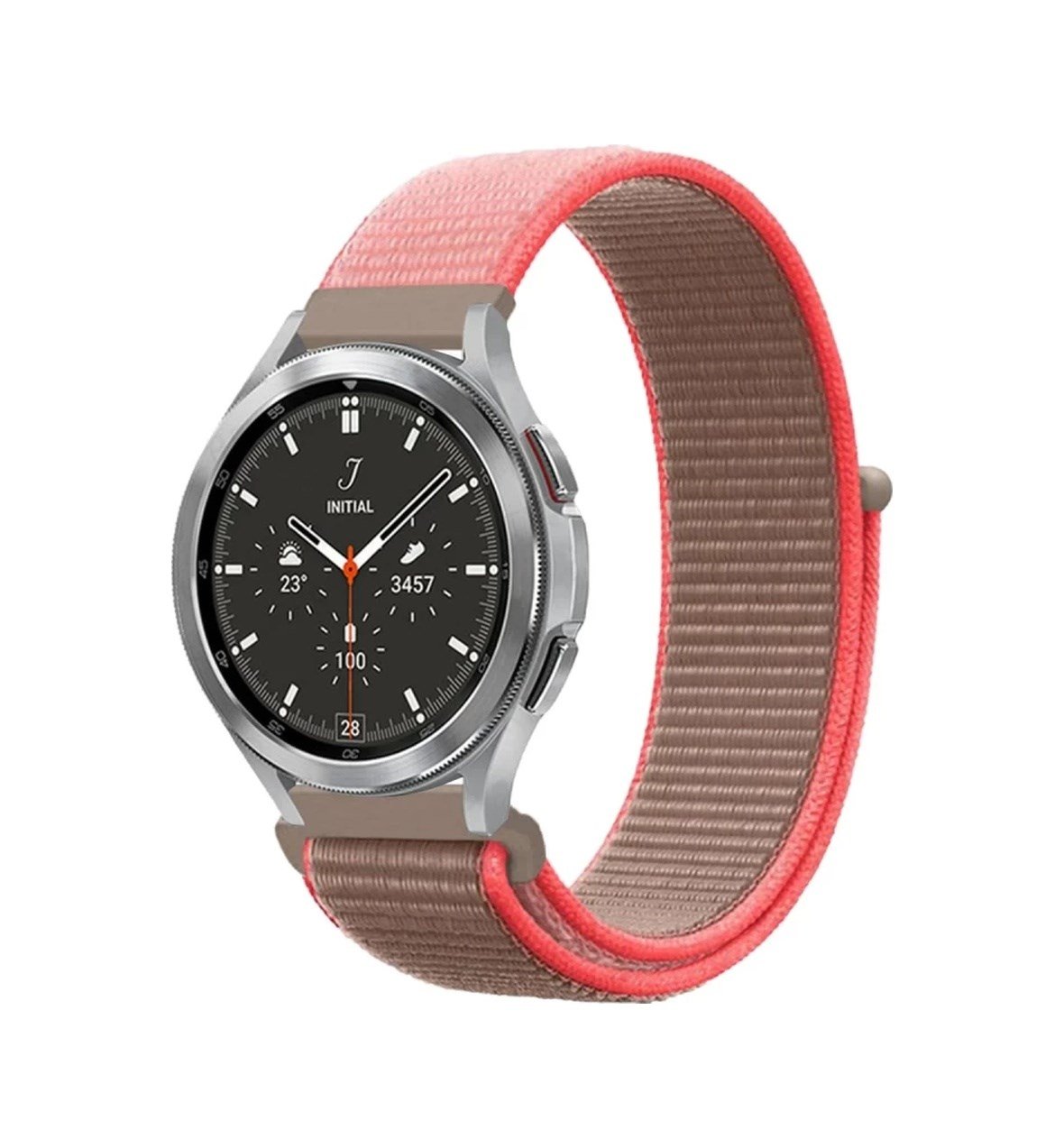 Watch 22mm Uyumlu Hasırlı Cırtcırtlı Kordon - Pembe Diğer