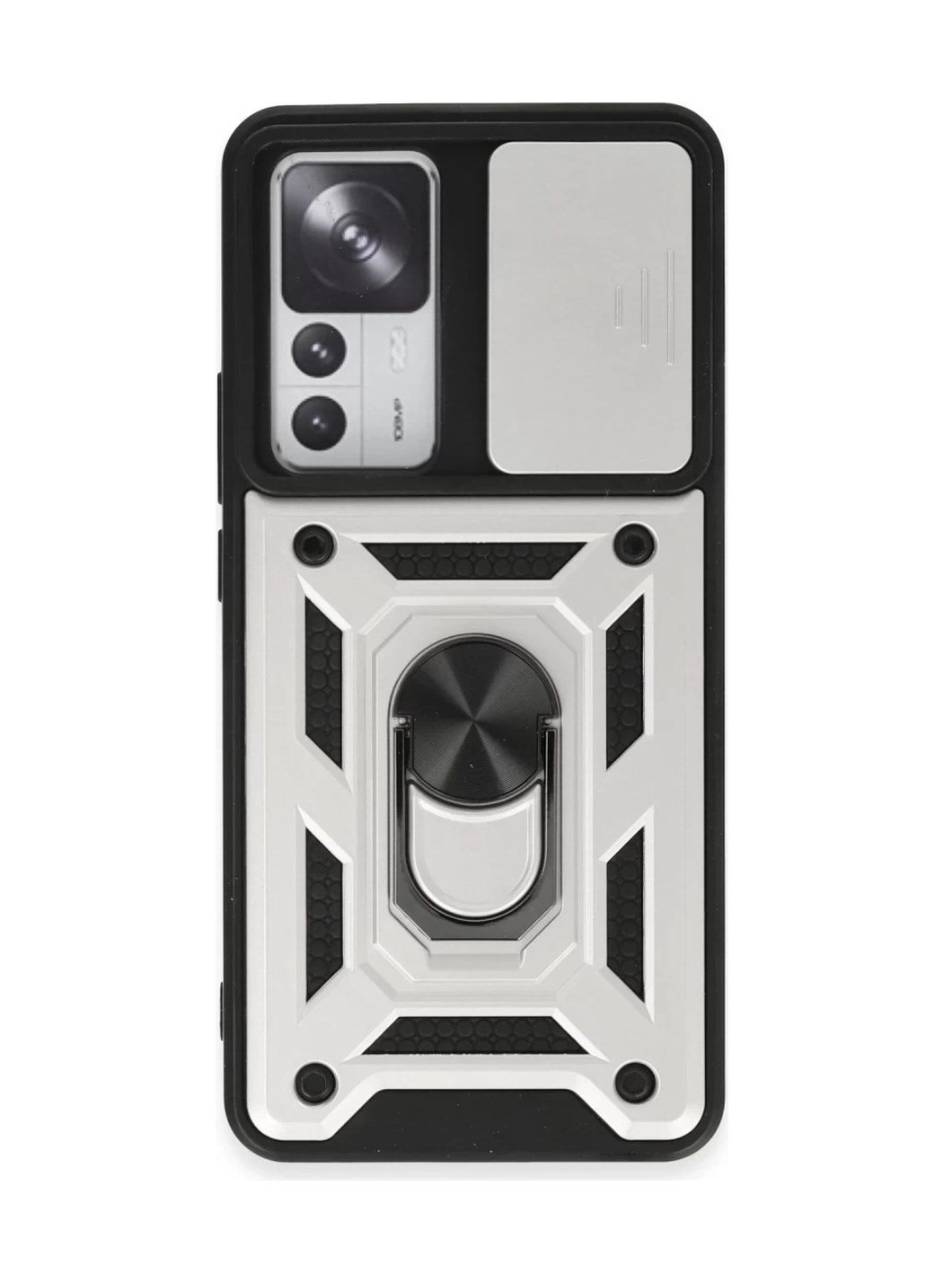 Xiaomi Mi 12t Pro Uyumlu Kılıf Pars Lens Yüzüklü Silikon - Gümüş Belirtilmemiş