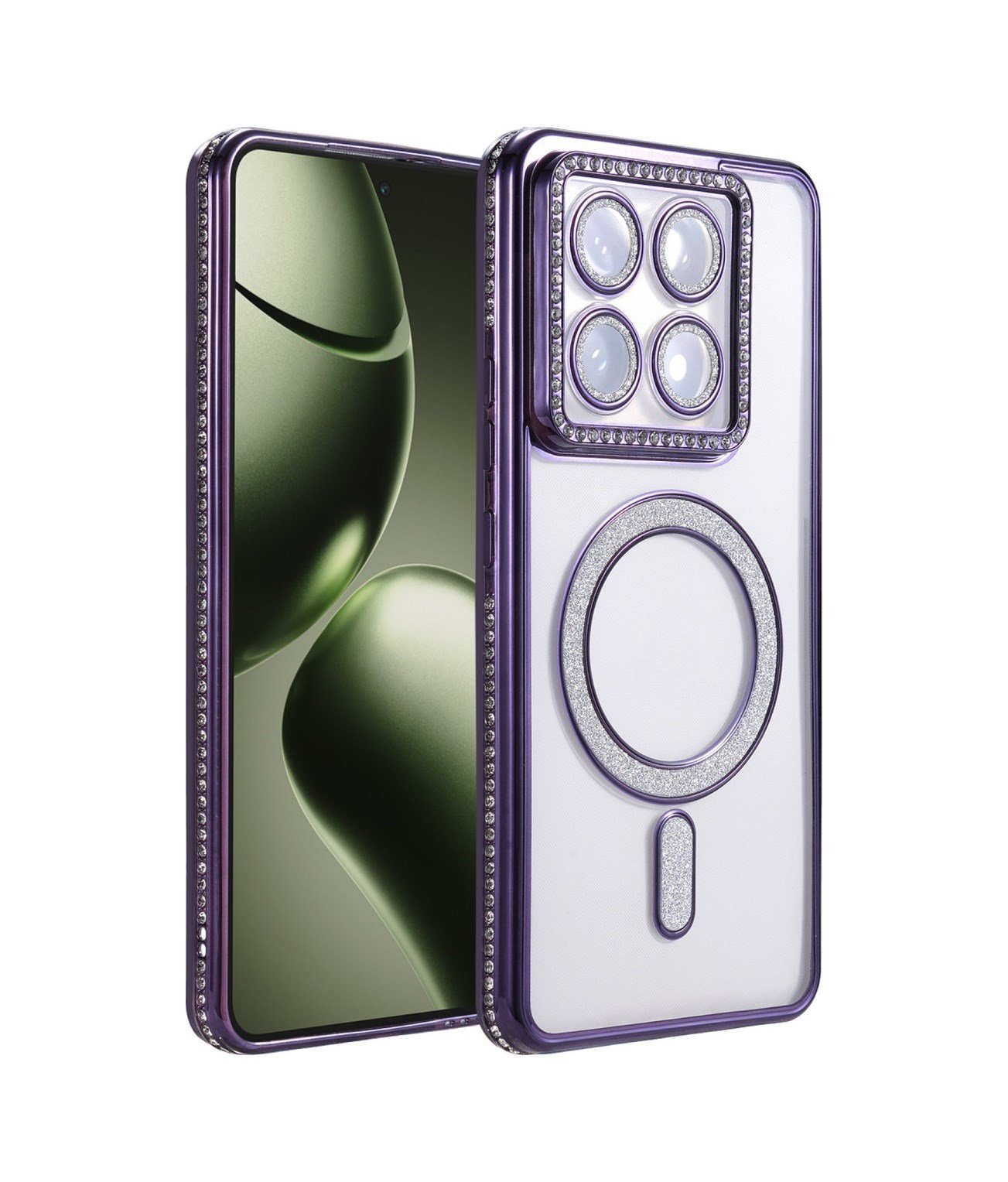 Xiaomi Mi 14t Pro Uyumlu Joke Simli Magneticsafe Kılıf - Derin Mor Belirtilmemiş