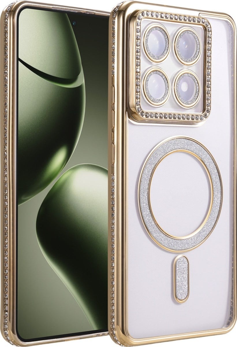 Xiaomi Mi 14t Pro Uyumlu Joke Simli Magneticsafe Kılıf - Gold Belirtilmemiş