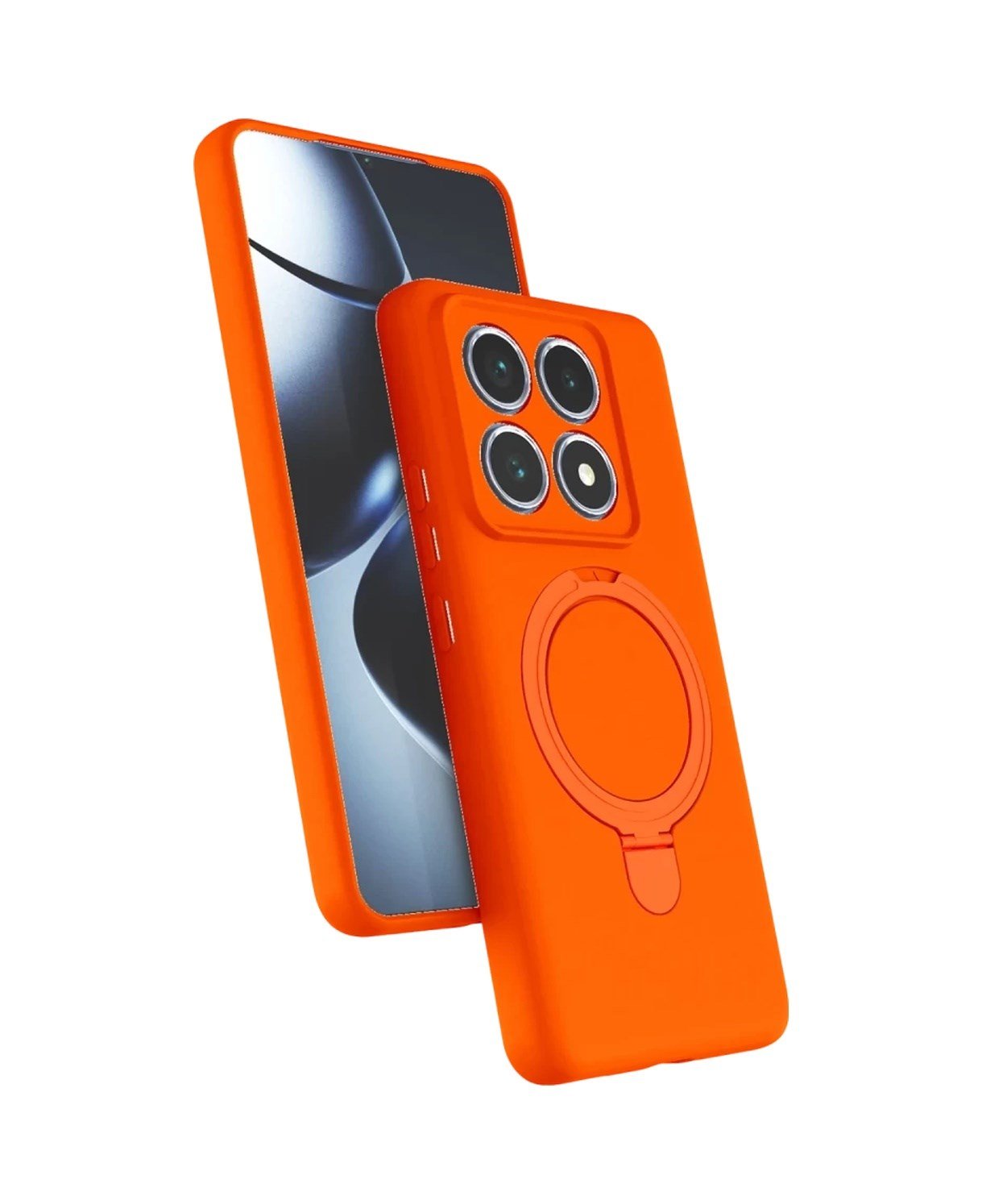 Xiaomi Mi 14t Pro Uyumlu Regal Magsafe Standlı Kapak - Turuncu Belirtilmemiş