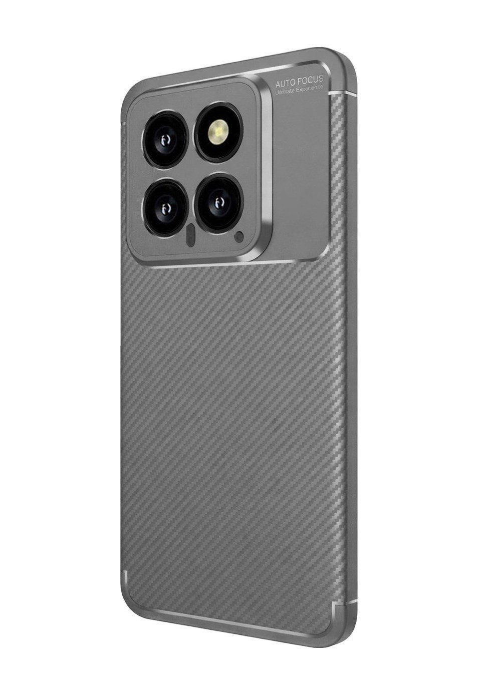 Xiaomi Mi 14t Uyumlu Kılıf Auto Focus Karbon Kapak - Gri Belirtilmemiş