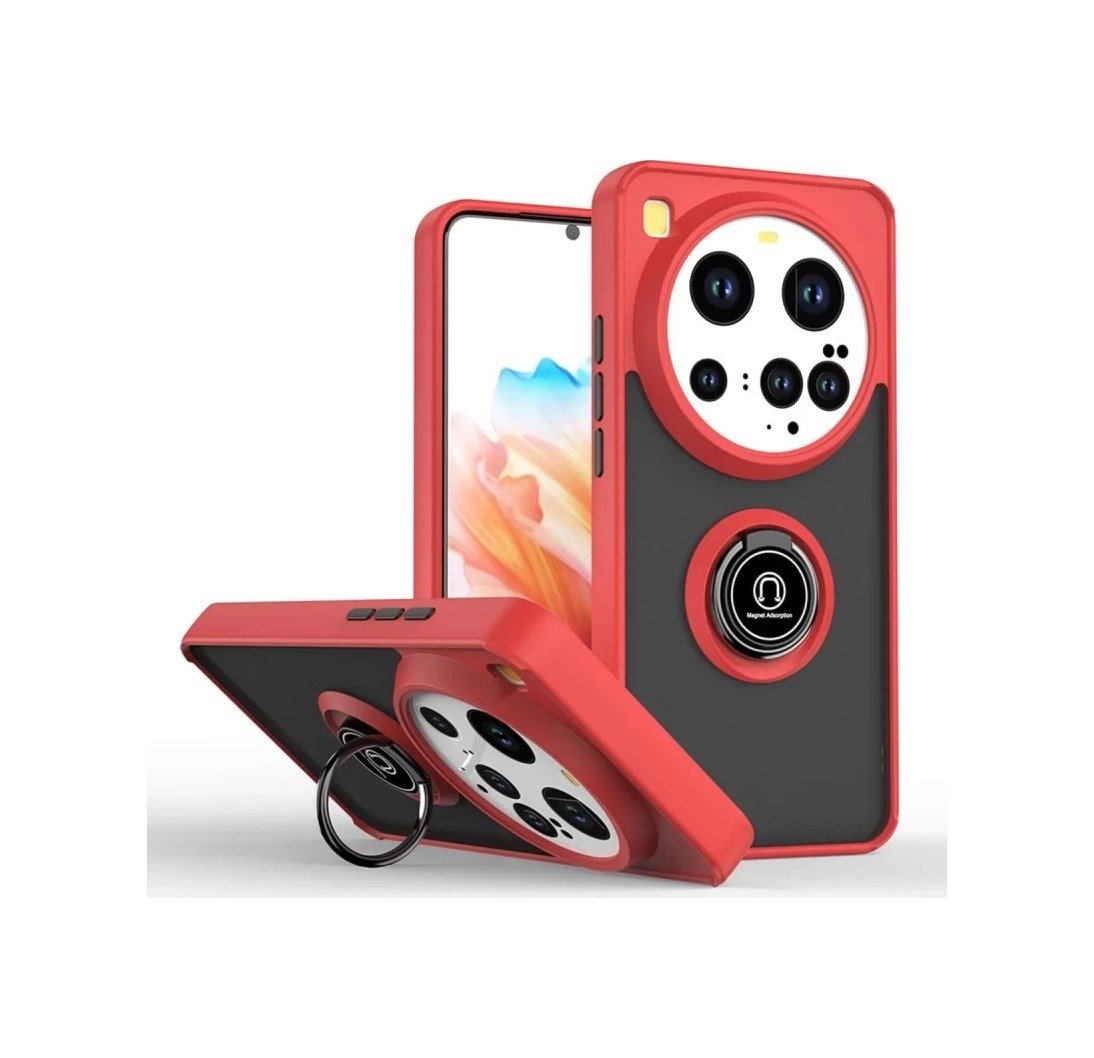 Xiaomi Mi 15 Ultra Uyumlu Kılıf Montreal Yüzüklü Silikon Kapak - Kırmızı Belirtilmemiş