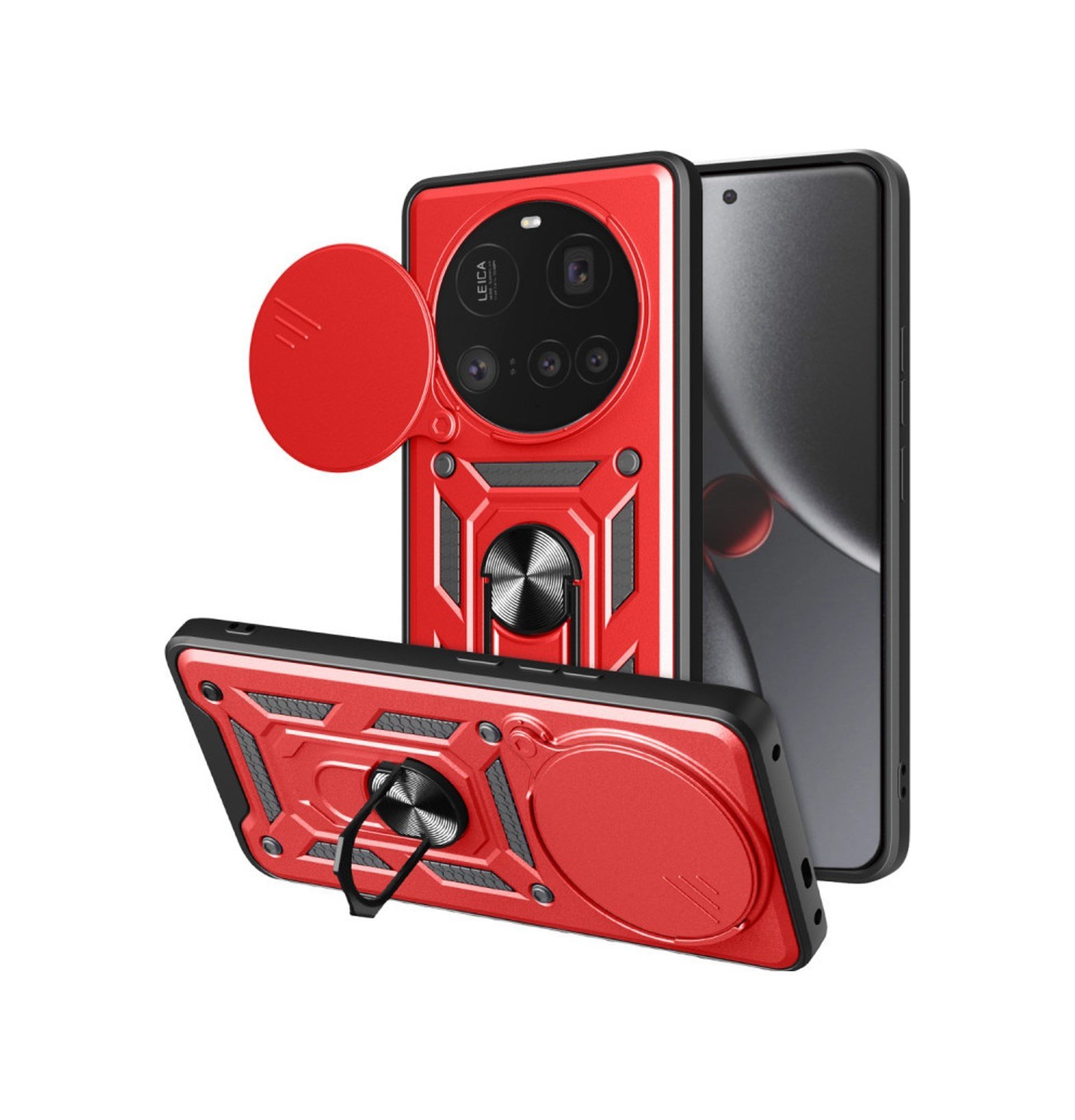 Xiaomi Mi 15 Ultra Uyumlu Kılıf Pars Lens Yüzüklü Silikon - Kırmızı Belirtilmemiş