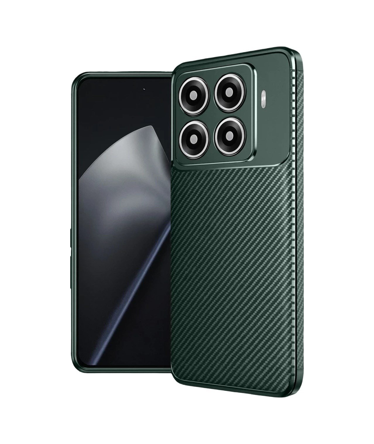 Xiaomi Mi 15t Pro Uyumlu Auto Focus Karbon Kapak - Koyu Yeşil Belirtilmemiş