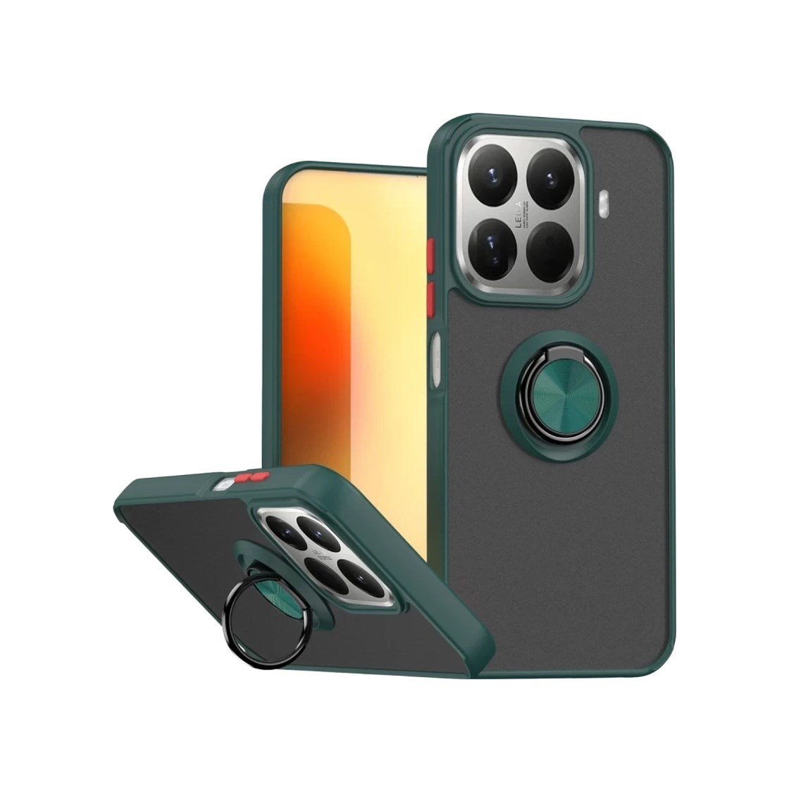 Xiaomi Mi 15t Pro Uyumlu Montreal Yüzüklü Silikon Kapak - Yeşil Belirtilmemiş