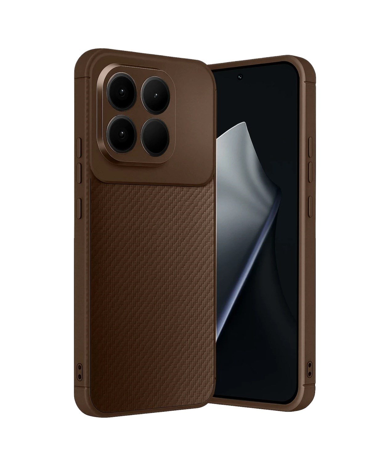Xiaomi Mi 15t Uyumlu Auto Focus Karbon Kapak - Kahverengi Belirtilmemiş