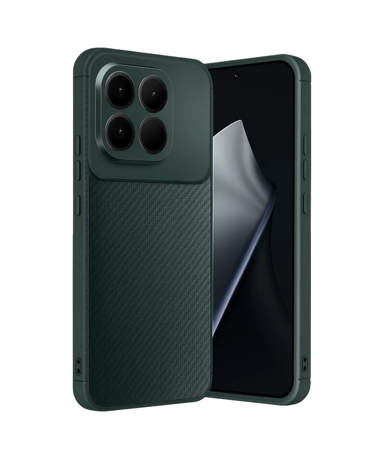 Xiaomi Mi 15t Uyumlu Auto Focus Karbon Kapak - Koyu Yeşil Belirtilmemiş