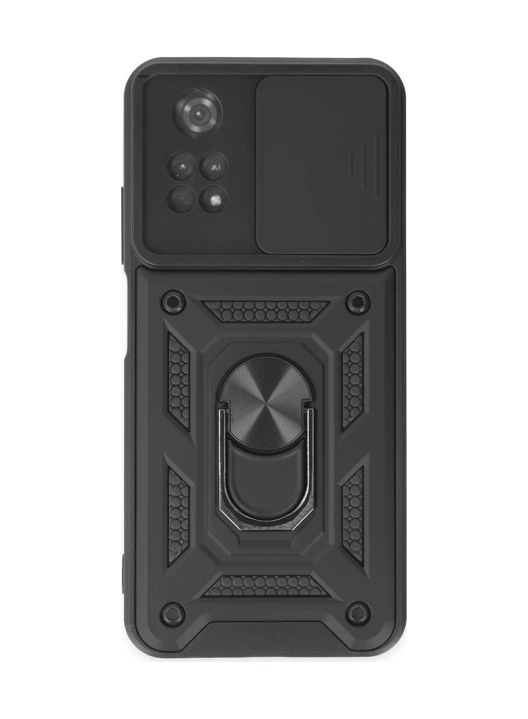 Xiaomi Poco M4 Pro 4g Uyumlu Kılıf Pars Lens Yüzüklü Silikon - Siyah Belirtilmemiş