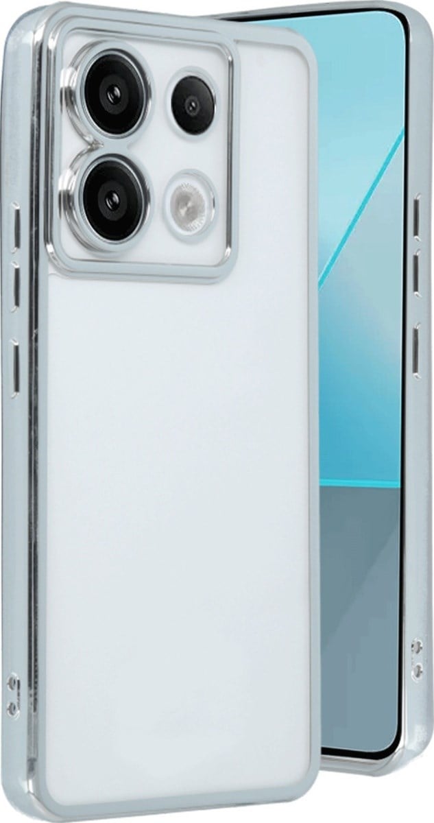 Xiaomi Poco X6 Uyumlu Kılıf Lensli Silikon - Gümüş Belirtilmemiş